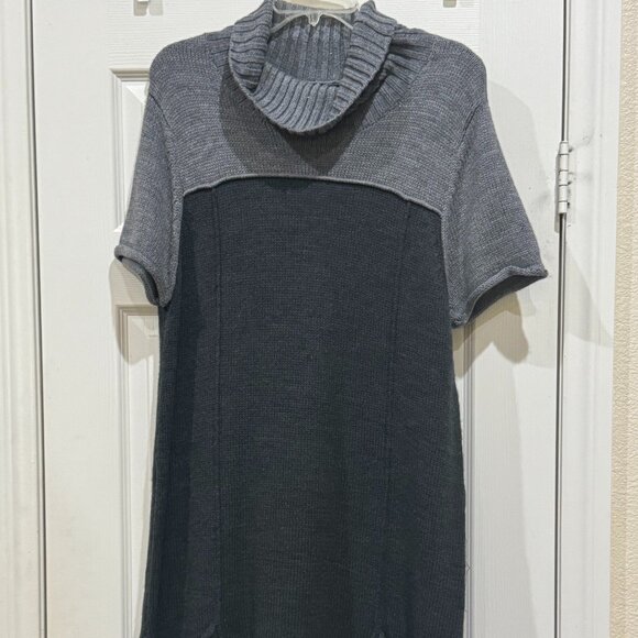 Gray Colorblock Cowl Neck Sweater Dress NWOT - Picture 1 of 3